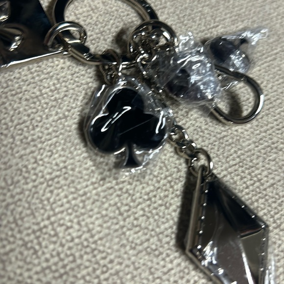 JIMMY CHOO Queen of Hearts Keychain Silver NWOT - Picture 6 of 7